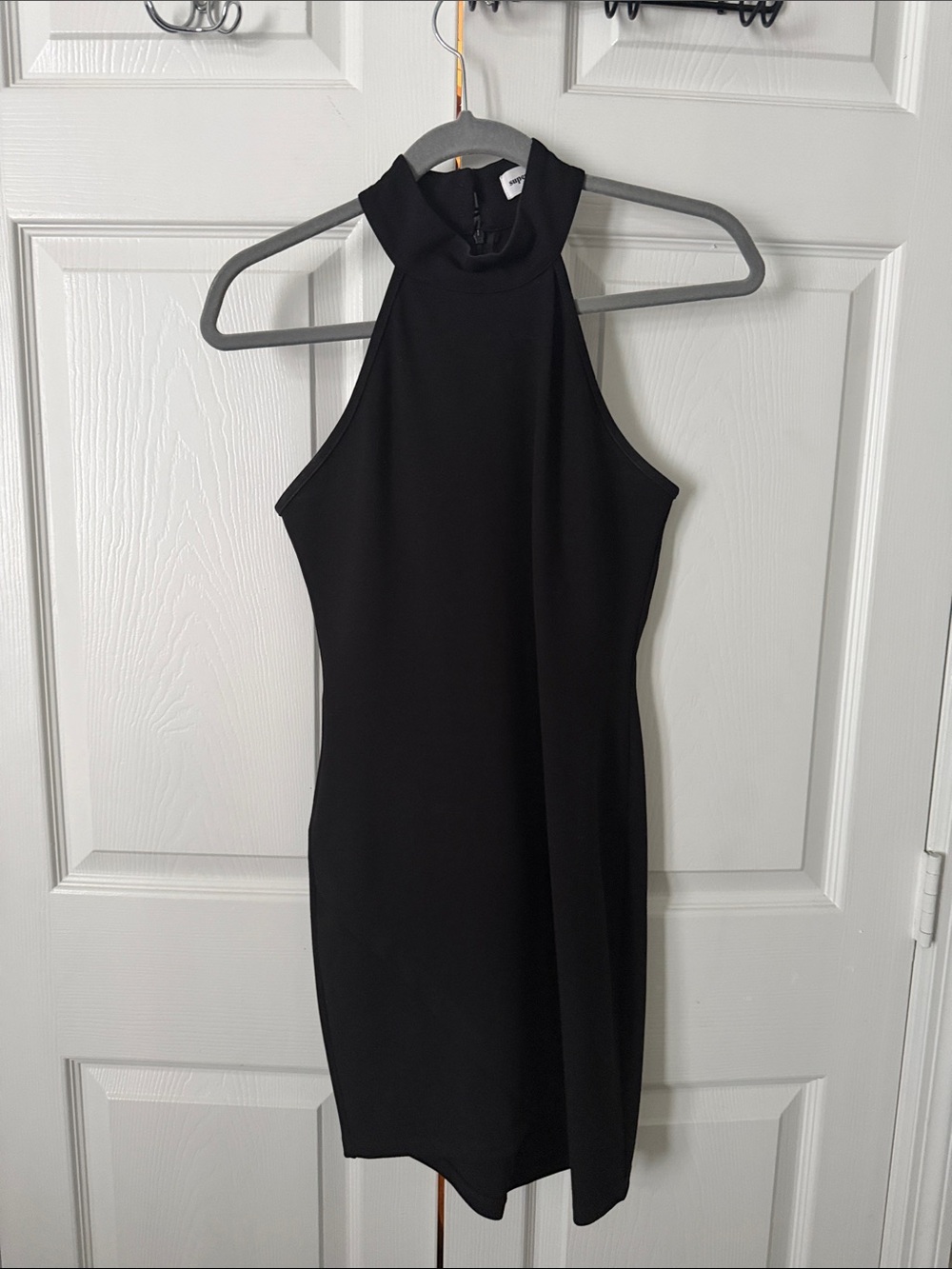 Superdown Tegan Halter Neck Asymmetric Mini Dress in Black - Picture 4 of 5
